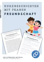 Vorschau - Arbeitsblätter - Arbeitsblätter mit Kurzgeschichten zum Thema Freundschaft - Deckblatt