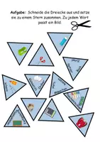 Vorschau - Arbeitsblätter - Legestern Schulsachen Wortschatz - DaZ/DaF, Deutsch (Klassen 1 und 2) - Seite 1