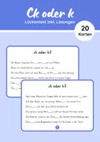 Vorschau - Stationenlernen - ck oder k - 20 Karten (inkl. Lösungen) - Deckblatt