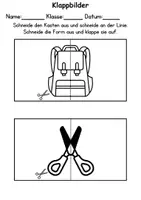 Vorschau - Arbeitsblätter - Klappbilder Schulsachen schneiden - DaZ/DaF, Deutsch, Kunst - Seite 3