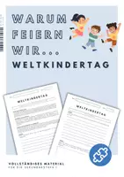 Vorschau - Stundenentwürfe - Warum feiern wir Weltkindertag? - Vollständiges Material - Deckblatt