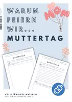 Vorschau - Stundenentwürfe - Warum feiern wir Muttertag? - Vollständiges Material - Deckblatt