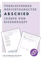 Vorschau - Klassenarbeiten - Vergleichende Gedichtanalyse "Abschied" (Eichendorff) Klausurvorbereitung - Deckblatt