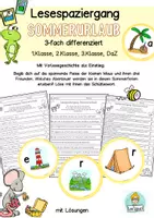 Vorschau - Unterrichtsreihen - Sommer Lesespaziergang, Lesen 1.Klasse, 2.Klasse, 3.Klasse Sommerferien - Deckblatt