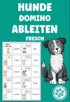 Vorschau - Stationenlernen - Hunde Domino Ableiten FRESCH Deutsch 2.Klasse, 3.Klasse - Deckblatt