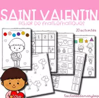 Aperçu - Feuilles d'exercices - Fichier Mathématiques - Saint Valentin - Page de couverture