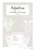Vorschau - Arbeitsblätter - Adjektive - Lerntheke mit Lösungen Kl. 2-4 - Deckblatt