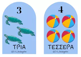 Προεπισκόπηση - Flashcards - Καλοκαίρι: Κάρτες αριθμών 1-10 - Σελίδα 3
