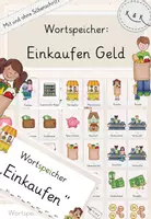 Vorschau - Fördermaterial/Inklusion - Wortspeicher:Einkaufen, Geld, Supermarkt - Deckblatt