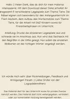 Vorschau - Spiele - 5 Legespiele Thema Tiere (DaZ, Wortschatz, Anfangsunterricht) - Seite 1