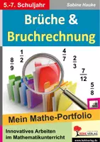 Vorschau - Arbeitsblätter - Brüche und Bruchrechnung Mathe-Portfolio | Kürzen, Erweitern, Addition, Subtraktion, Multiplikation, Division | Mathematik Sekundarstufe I Klasse 5-7 Lösungen - Deckblatt