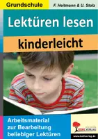 Vorschau - Arbeitsblätter - Lektüren lesen kinderleicht | Deutsch Grundschule Förderschule Klasse 1–4 | Lesekompetenz, Lesetagebuch, Inhaltsangabe, Buchpräsentation, Lektürebegleitung, beliebige Bücher - Deckblatt