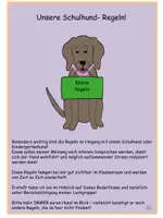 Vorschau - Poster - Regeln Umgang Schulhund (braune Hundegrafiken) - Deckblatt