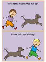 Vorschau - Poster - Regeln Umgang Schulhund (braune Hundegrafiken) - Seite 1
