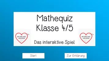 Vorschau - Spiele - Schuljahresende / Schuljahresanfang Wiederholung Mathe Klasse 4 und 5 - Das interaktive Quiz - Deckblatt