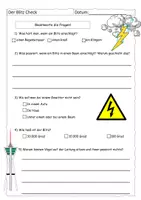 Vorschau - Arbeitsblätter - Quiz zum Blitz-Check (mit Lösung) - Deckblatt