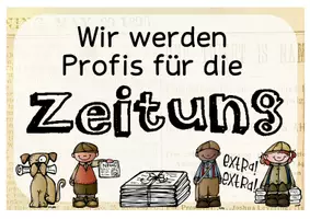 Vorschau - Präsentationen/Tafelbilder - Zeitung Grundschule, Titelseite, Aufbau Zeitungsberichts, Schreibkonferenz - Seite 1