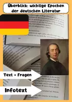Vorschau - Arbeitsblätter - Wichtige Epochen der deutschen Literatur: Umfassender Überblick - Deckblatt