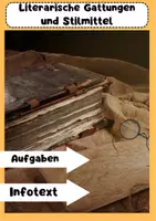 Vorschau - Arbeitsblätter - Literarische Gattungen Stilmittel Übersicht + Arbeitsblatt - Deckblatt