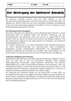 Vorschau - Arbeitsblätter - Untergang der Weimarer Republik: 5 Fragen + Text - Seite 1