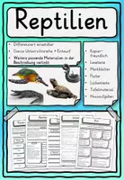 Vorschau - Stundenentwürfe - Materialpaket Reptilien, Amphibien, Säugetiere, Vögel, Fische - Deckblatt