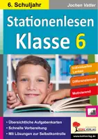 Vorschau - Arbeitsblätter - Stationenlesen Klasse 6 | Lesetraining, sinnerfassendes Lesen, Fabeln, Sachtexte, Gedichte | Deutsch Sekundarstufe I Klasse 6 Lösungen - Deckblatt
