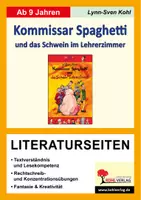 Vorschau - Unterrichtsreihen - Kommissar Spaghetti und das Schwein im Lehrerzimmer / Literaturseiten | Deutsch Grundschule Sekundarstufe Klasse 4-6 | Begleitmaterial zur Lektüre | Sinnerfassendes Lesen Textarbeit | Arbeitsblätter mit Lösungen - Deckblatt