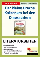 Vorschau - Arbeitsblätter - Der kleine Drache Kokosnuss bei den Dinosauriern / Literaturseiten Deutsch Lesen Grundschule Klasse 2-4 / Klassenlektüre, Leseprojekt ab 7 / Arbeitsblätter mit Lösungen - Deckblatt