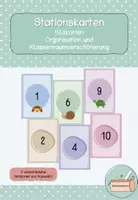 Vorschau - Stationenlernen - Stationskarten | FREEBIE | Organisation - Deckblatt