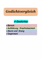 Vorschau - Arbeitsblätter - Gedichtvergleich - 4 Gedichte vom Barock bis zur Gegenwart - Seite 1