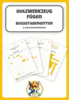 Vorschau - Arbeitsblätter - Holzwerkzeug - Fügen - Suchsel / Gitterrätel (3-fach differenziert) - Deckblatt