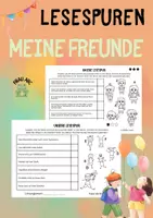 Vorschau - Arbeitsblätter - Lesespure - MEINE FREUNDE 🙌🏽 - (DaZ, Grundschule) - Deckblatt