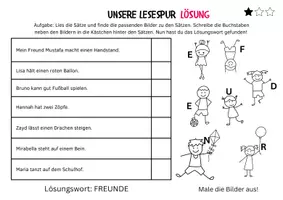 Vorschau - Arbeitsblätter - Lesespure - MEINE FREUNDE 🙌🏽 - (DaZ, Grundschule) - Seite 3