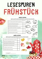 Vorschau - Mal- und Bastelvorlagen - Lesespur Frühstück 🥐 (DaZ/Grundschule) - Deckblatt