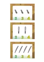 Vorschau - Fördermaterial/Inklusion - Mengenkarten 4 - Zählen lernen im Zahlenraum 4 mit den Alonies - Seite 1
