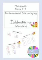 Vorschau - Fördermaterial/Inklusion - Zahlentürme (Zahlzerlegung): Tafelmaterial - Deckblatt