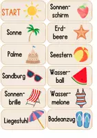 Vorschau - Stationenlernen - Sommer Domino Leseförderung Deutsch Grundschule - Seite 1