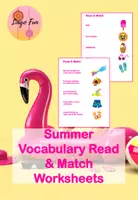 Vorschau - Arbeitsblätter - Summer Vacation Differentiated Read and Match Worksheets - Deckblatt