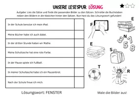 Vorschau - Arbeitsblätter - 🇩🇪 Lesespur DAZ - In der SCHULE 🏫 (Grundschule) - Seite 3