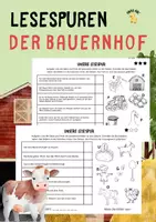 Vorschau - Mal- und Bastelvorlagen - Lesespur - BAUERNHOF 🐮 - (Grundschule/DaZ) - Deckblatt