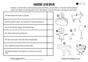 Vorschau - Mal- und Bastelvorlagen - Lesespur - BAUERNHOF 🐮 - (Grundschule/DaZ) - Seite 2