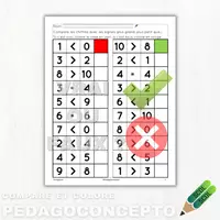 Aperçu - Cartes d'exercices - Compare et colorie - Math - Page de couverture