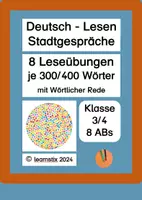 Vorschau - Arbeitsblätter - D | Stadtgespräche - betontes Vorlesen: 8 ABs | Kl. 3-4 - Deckblatt