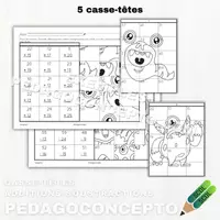 Aperçu - Cartes d'exercices - Casse-têtes additions-soustractions - Page de couverture
