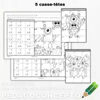 Aperçu - Cartes d'exercices - Casse-têtes multiplications-divisions - Page de couverture