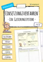 Vorschau - Arbeitsblätter - EINSETZUNGSVERFAHREN - Lineare Gleichungssysteme lösen - Deckblatt