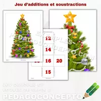 Aperçu - Cartes / Images - Jeu calculs et boules de sapin 1 - Page de couverture