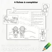 Aperçu - Cartes d'exercices - Lis et complète_Noël - Page de couverture