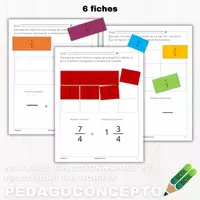 Aperçu - Cartes d'exercices - Nombres fractionnaires et fractions impropres - Page de couverture