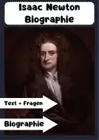 Vorschau - Arbeitsblätter - Isaac Newton Biographie: Leben Werk Gravitation Infinitesimalrechnung - Deckblatt